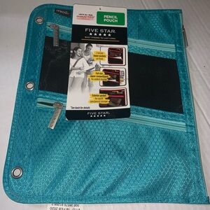 Five Star Teal Pencil Pouch. NWT